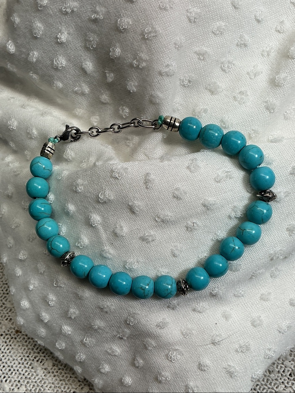 Turquoise Beaded Women's Bracelet - Blue Stone Design